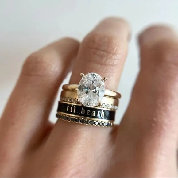 Jewelry - “’Til Death” Black Band Ring • Gothic Wedding / Stacking Band • Size 9